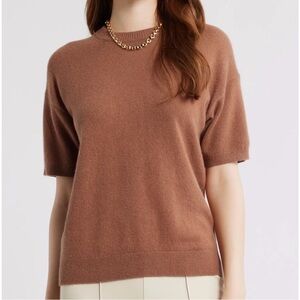 Nordstrom Brown Rust Short Sleeve Sweater - size Large